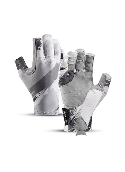 Buy Outdoor Sports Leakage Breathable and Wear-Resistant Gloves Fishing Gloves UV Protection Gloves Sun Gloves for Men Or Women for Fishing Outdoor/Kayaking/Rowing/Sailing/Canoeing/Hiking/Biking L in Saudi Arabia