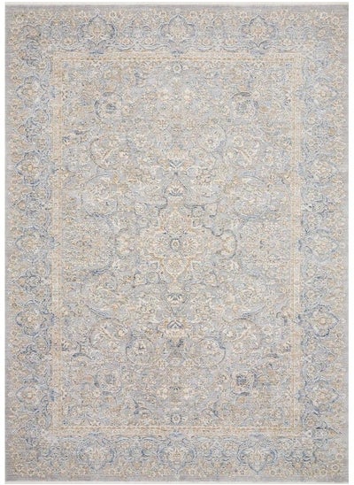 Buy Pandora Collection Distressed Persian Vintage Area Rug 2'0" X 3'4" Stone Gold in UAE