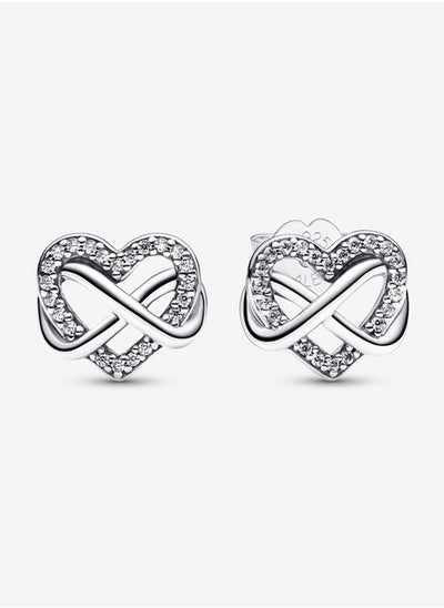 Buy Pandora Moments Cubic Zirconia Women's 925 Silver Shining Heart Earrings 292667C01 in UAE