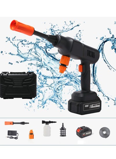 Buy 36Bar Cordless Pressure Washer Gun, 6-12 Meters Range Portable Car Washer Cleaner with 10pcs Rechargeable 21V 2.0Ah Batteries, Adjustable Modes with 0-180° NozzleCars Washing Gun/Fences/Patios/Boats in UAE