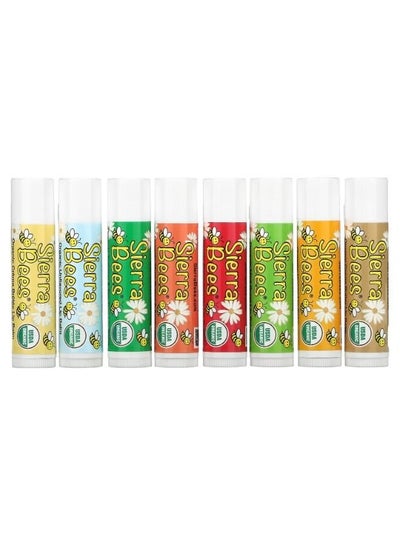 Buy Sierra Bees, Organic Lip Balms Combo Pack, 8 Pack, 0.15 oz (4.25 g) Each in UAE