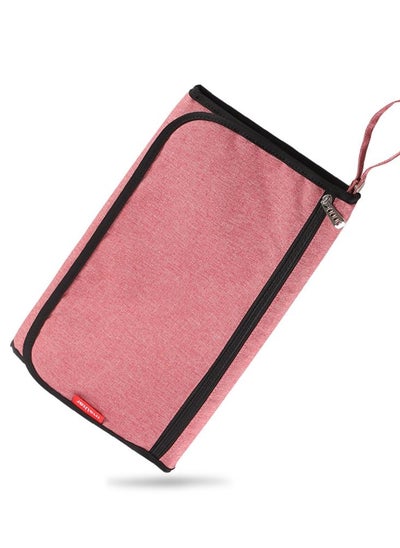 Buy Portable, Compact, Waterproof Diaper Changing Pad With Multiple Pockets and Three-layer Fabric, Rose Red in Saudi Arabia