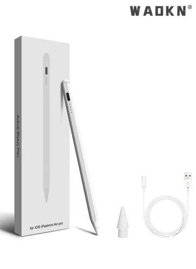 Buy Stylus pen for iPad with palm rejection function, active pencil compatible (2018-2022) Apple iPad Pro,iPad 10/9/8/7/6th generation, iPad Air 5/4/3 Generation, iPad Mini 6/fifth generation in Saudi Arabia