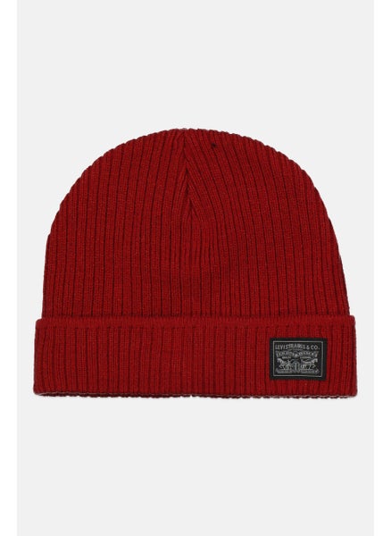 اشتري Men Brand Logo Knitted Beanie, Red في الامارات