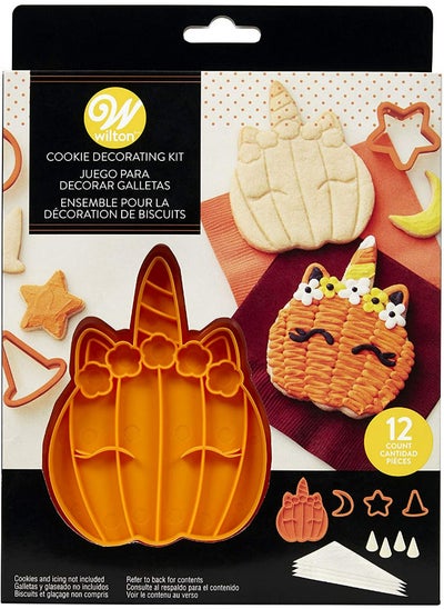 اشتري Wilton Halloween Pumpkin Unicorn Cookie Decorating Kit 12-Pieces في الامارات