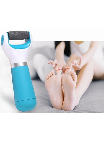 Buy Electric Foot Grinder with Roller Head Battery Powered Portable Feet File Pedicure Tool Foot Scrubber Callus Remover for Dead Hard Cracked Dry Skin Blue in UAE