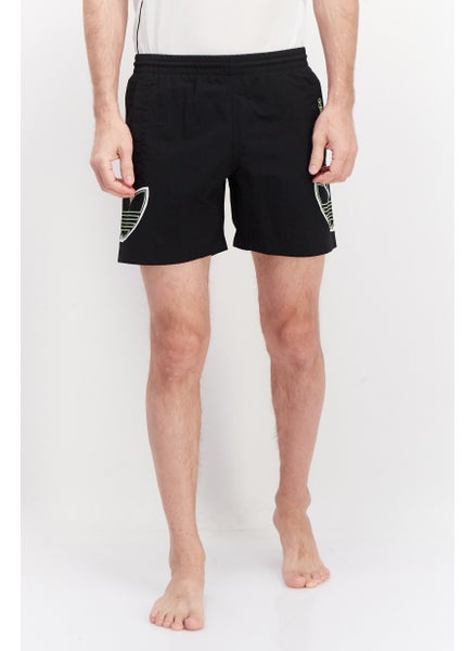 اشتري Men Brand Logo Swim Shorts, Black في الامارات