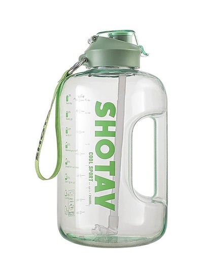 اشتري 1500ml Large Beverage Water Bottle With Handle And BPA Free For Mountaineering Outdoor Sports Gym-Green في الامارات