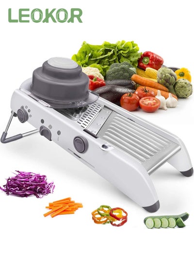 اشتري Food Slicer Stainless Steel Adjustable Thickness Vegetable Chopper Grater for Kitchen في السعودية