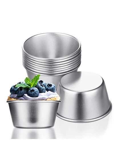 Buy 10Pcs Pudding Cake Biscuit Mo ld Mini Chocolate Melting Pot Aluminum Cup Pudding Cup Round Heat Resistant Non-Stick Egg T Mo ld Popover Baking Pan in Saudi Arabia