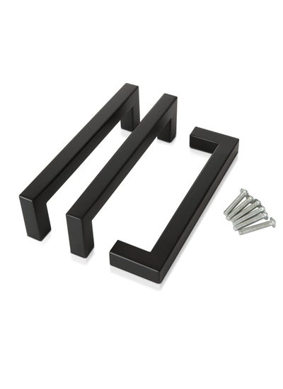 Buy 3Pack Black Square Cabinet Pull 5In Drawer Handle Stainless Steel Modern Hardware for Kitchen and Bathroom Cupboard Dresser Pulls in UAE