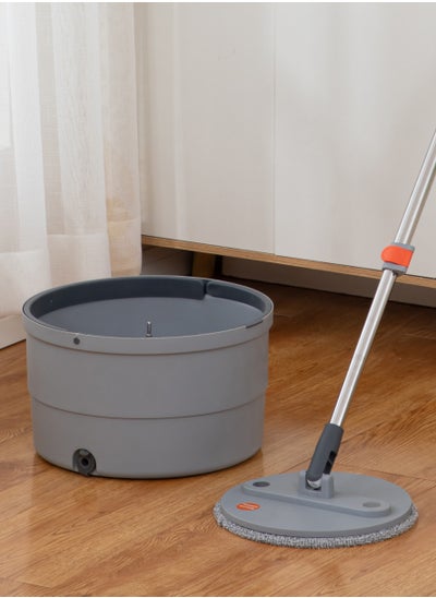 Buy Rotary Squeeze Mop and Bucket Microfiber Mop Pads Hand Free Wringing Floor Clean Mop with 2 Pads in Saudi Arabia