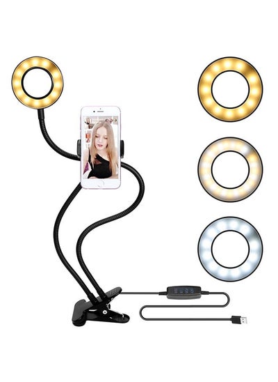 Buy Mobile Phone Holder With Selfie Ring Light Fill Flash Light in Saudi Arabia