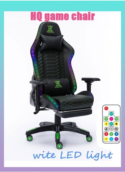 Buy Gaming Chair Ergonomic Office Chair Ergonomic Design Waist Protection Neck Protection Tilt Can Be Freely Adjusted Suitable For Playing Lol, Overwatch, Pubg, Valorant, With Led(Black) in Saudi Arabia