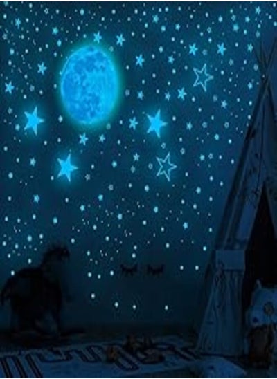 Buy 1049pcs Glowing Star Wall Decals, Glowing Star and Moon Wall Decals 3D room wall decorations for children's bedding or birthday gifts for parties in Egypt