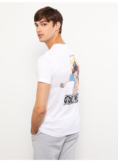 Buy Crew Neck Short Sleeve One Piece Printed Combed Cotton Men's T-Shirt in Egypt