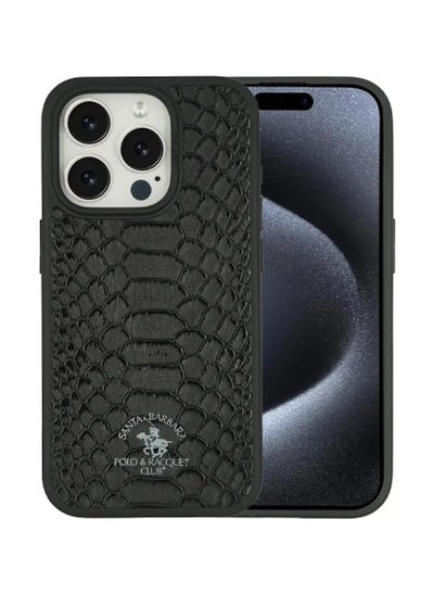 Buy Knight Series Classic Business Design for Genuine Leather Phone Back Case Cover for Apple iPhone, Case for iPhone 15 Pro - Black in UAE