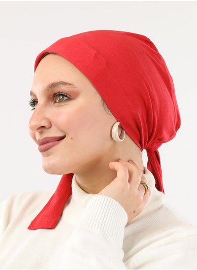 اشتري Padded Cotton Bonnet Red For Women في مصر