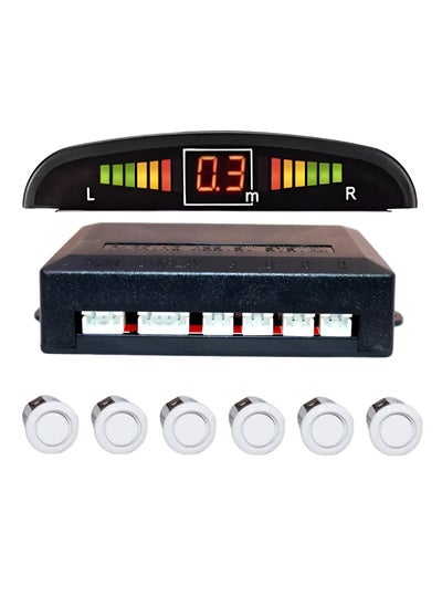 اشتري WINCA Car Parking Sensor 6 Sensors Auto Reverse Assistance Backup Radar Detector System Digital Display Double-sided tapes 12v power cable Control Box (White) في الامارات