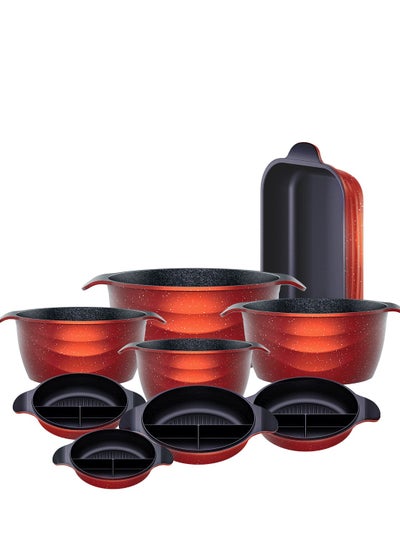 اشتري Set of 9 (Oven tray 36+4 divided grills+4 duck pots 18,20,24,30) في مصر