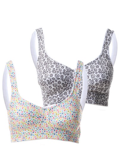 Buy Bundle Of Two Cotton Printed Padded Bra in Egypt