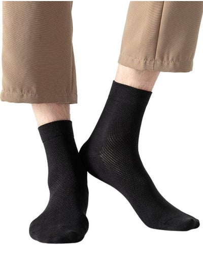 Buy Unisex Pure Cotton Plain One Pair Comfort Blend Mid-Calf Socks in UAE