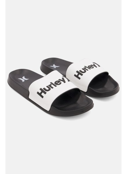 Buy Women Brand Logo Slide, Black/White in Saudi Arabia