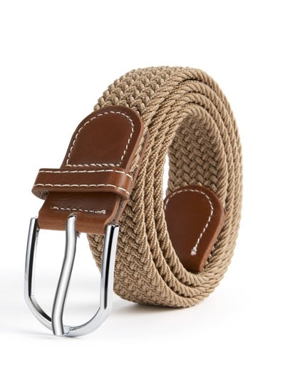 اشتري New Canvas Belt Needle Buckle Elastic Woven Waistband في السعودية