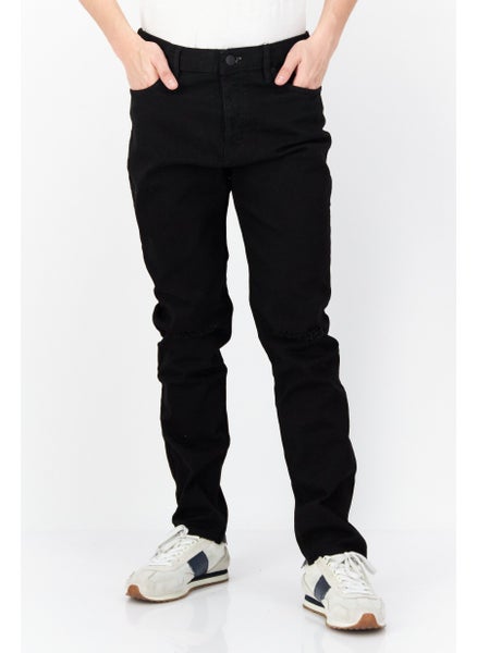 اشتري Men Regular Fit Washed Denim Jean, Black في الامارات