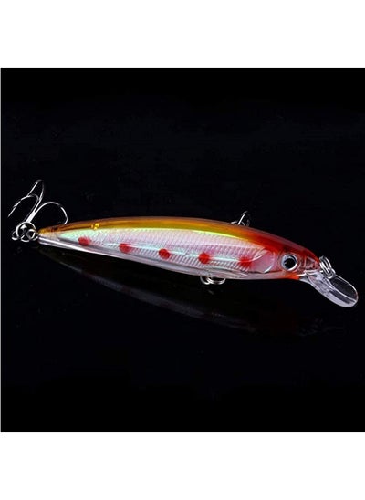 اشتري Fishing Lures, 10Pcs Fishing Lure Artificial Floating Minnow Hard Bait Swimbait Fishing Tackle Set with Treble Hooks Sinking Metal Spoons Micro Jigging Bait for Outdoor Fishing في الامارات