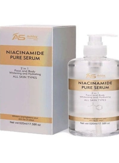 Buy Ashley Shine Niacinamide Pure Serum 2 in 1 Face & Body Whitening and Hydrating Skin 520ml in Saudi Arabia