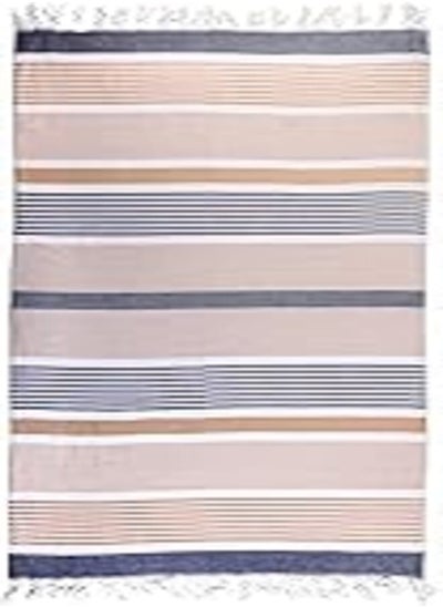 اشتري Signoola Beach Mat Towel 200 x 200 cm,Beige Stripes 100% cotton. في مصر