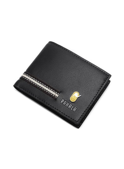 Buy RA106 Genuine Leather Multiple Card Slots Casual Bifold Wallet - Black in Egypt