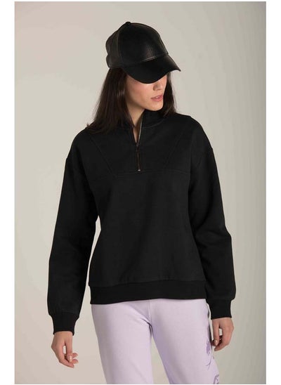 Buy High Collar Zip Sweatshirt in Egypt