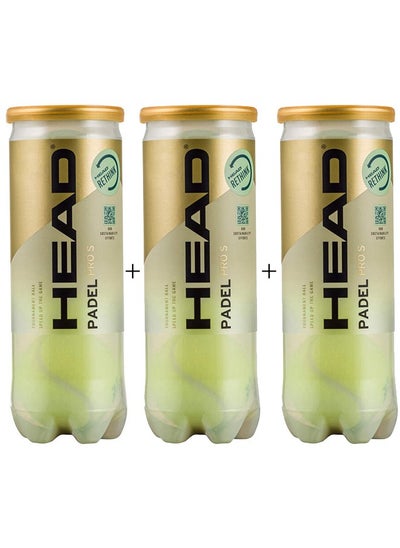 Buy HEAD Padel Pro S Ball - Set of 3 Cans | Approved by World Padel Tour(WPT) | Tournament Grade ball in UAE