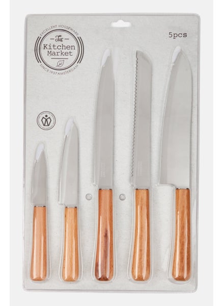 Buy Chefs Knife Set 5 Pieces, Tan Combo in Saudi Arabia