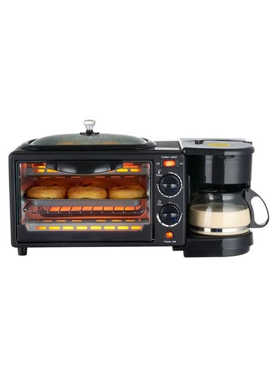 Buy Electric Household Machine Breakfast Maker Machine With Toast Oven 3 In 1 Breakfast Makers. Toaster Oven, Coffee Maker, Frying Pan in UAE