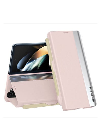 Buy Samsung Galaxy Z Fold 5 Luxury Leather Phone Case Standing Cover with Z Fold 5 S Pen Protective Case with Kickstand Pink in UAE