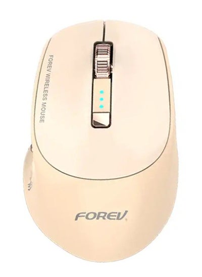 Buy Wireless mouse for computer and laptop, FV-985 rechargeable  type-C cable , 2.4 GHz , 6 button and USB Mini Receiver 1600 DPI , 10M Operating Range - for home and office use fashion design comfortable for the hand (beige) in Egypt