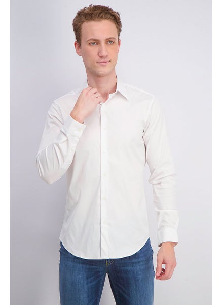 Buy Men Regular Fit Sylvain Wealth Casual Shirt, White in UAE