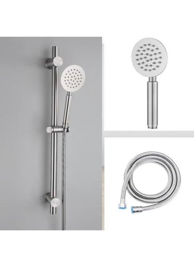 Buy 304 Stainless Steel Finishing Shower Slide Bar Hand with Shower Hose and Shower Head in UAE