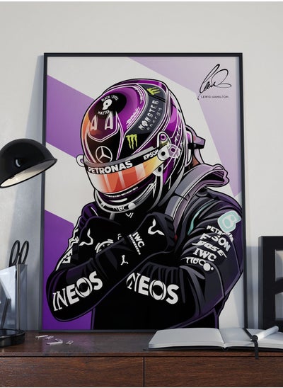 Buy Lewis Hamilton Black Panther Tribute Mclaren Mercedes Amg F1 W11 World Champion 2020 F1 Poster with Frame 30x40cm in UAE