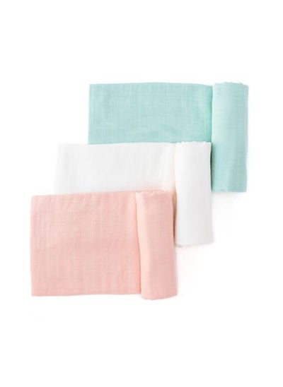 Buy Set of 3 Organic Bamboo Swaddle Pastel Perfection in UAE