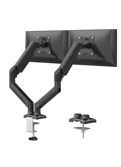 Buy Dual Monitor Mount Stand, Adjustable Monitor Stand, Articulating Gas Spring Monitor Arm, Monitor Desk Mount with Clamp and Grommet Base - Fits 13 to 32 Inch Computer Monitors in UAE