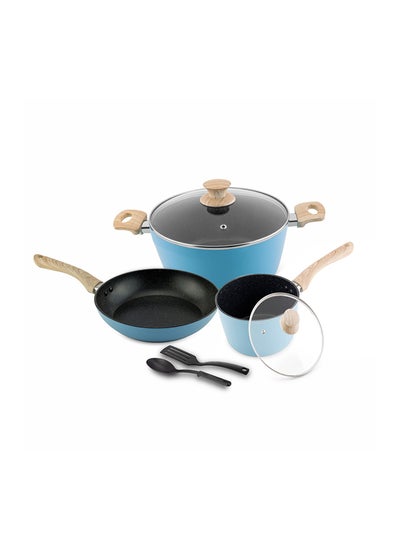 اشتري Ucook Culinara Granite Cookware Set 7pcs -blue في الامارات