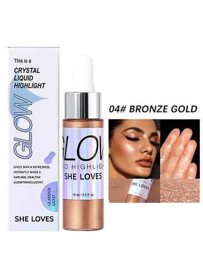 Buy Liquid Highlighter Shimmer Body Oil Natural Shiny Glitter Long Lasting Waterproof Smooth Beauty Glow Illuminator and Highlighter to Create 3D Makeup for Face and Body 15ML in Saudi Arabia