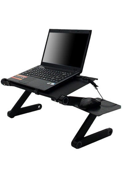 Buy Portable Adjustable Laptop Pc Computer Notebook Table Desk Stand Folding Breakfast Bed Couch Tray Book Holder Approx. Expand(480X260x490mm)(L x W x H) Black in UAE