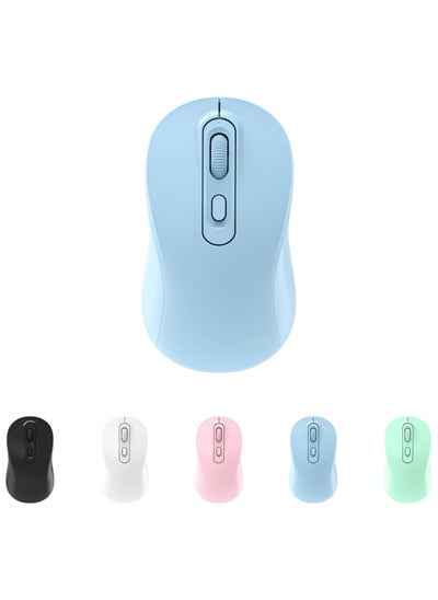 اشتري Wireless Mouse 2.4G with USB Mini Receiver, Rechargeable Type-C Silent Mouse, 800/1200/1600 DPI Optical Tracking Mouse for PC/Mac/Laptop/Ipad (Blue) في الامارات