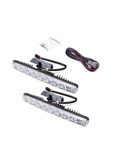 اشتري Car Universal Fit 9 LED High Power LED Daytime Running Lights DRL Kit Extreme Bright Spot Fog Lamp Xenon White Auto Accessories Silicone Waterproof Ring في الامارات