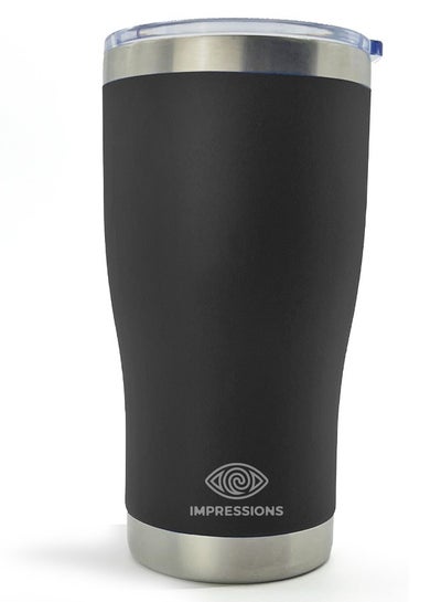 Buy Impressions Thermal Mug Double Stainless Steel Wall vacuum insulated 600ML Black in Egypt